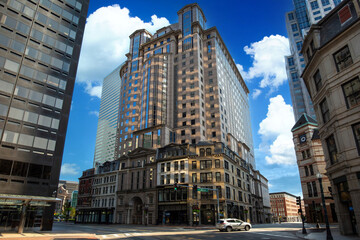 Fototapeta premium Boston downtown and historic center streets near Freedom Trail and Beacon Hill.