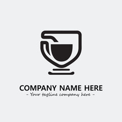 Cup illustration black and white for logo company vector image
