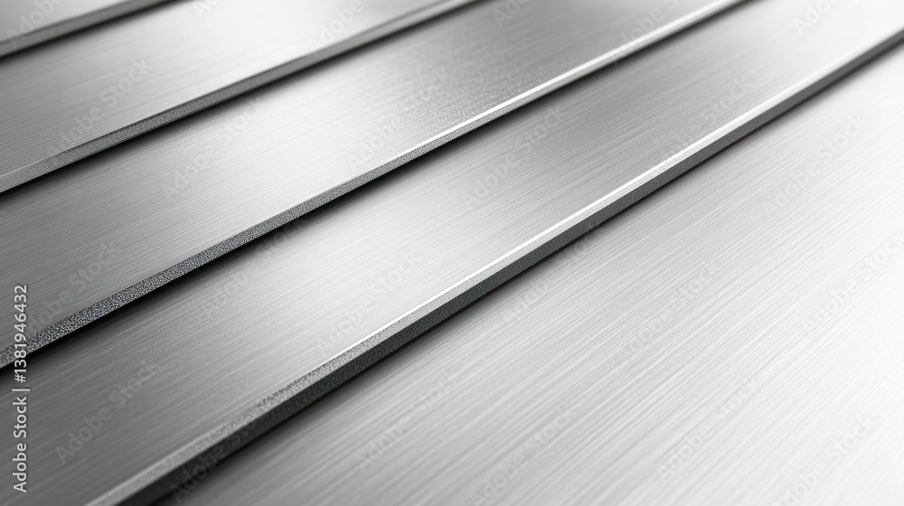 Poster sleek metallic surface with linear textures and subtle reflections, abstract view