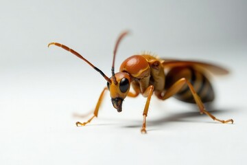 Close-up of single insect on pure white backdrop, macro, pest