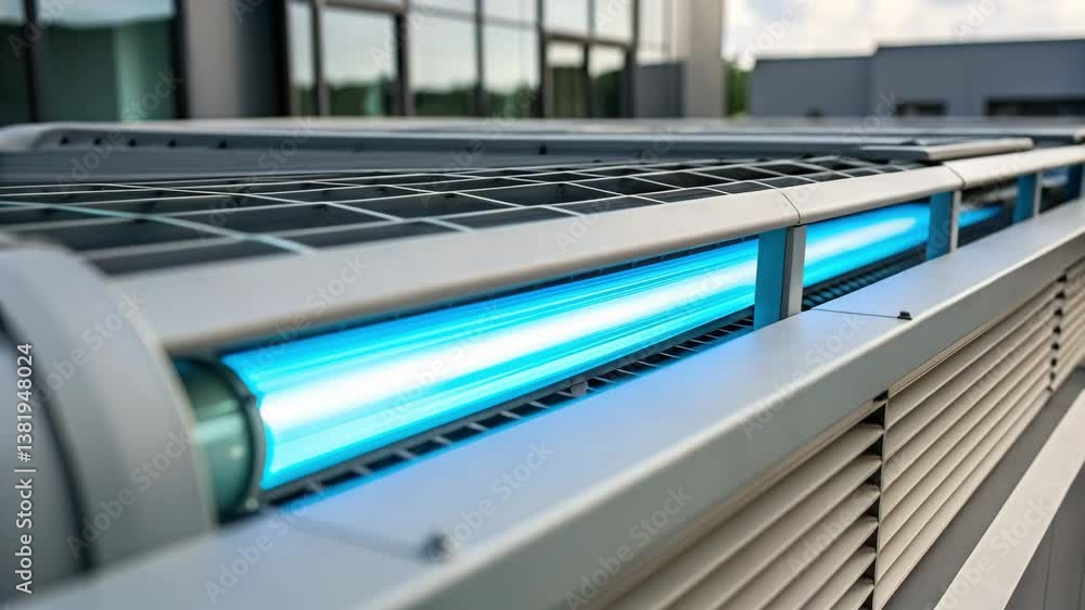 Poster efficient air filtration system technology enhances building ventilation and architecture for improv
