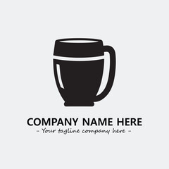 Cup illustration black and white for logo company vector image
