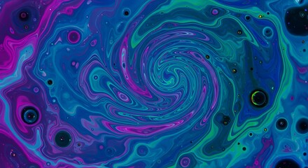 Obraz premium Swirling Neon Abstract Galaxy.