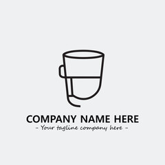 Cup illustration black and white for logo company vector image
