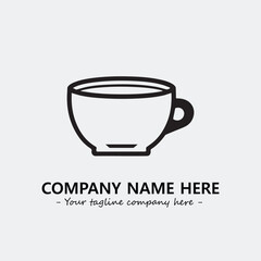 Cup illustration black and white for logo company vector image
