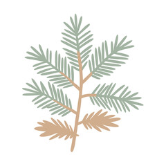 Stylized Hemlock Spruce Branch Illustration