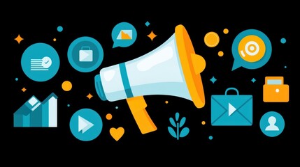 Digital Marketing and Announcement: A Vibrant Illustration of Modern Promotion Strategies