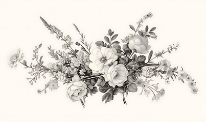 Floral flower vector Illustrations on white background