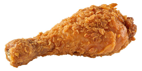 Crispy Fried Chicken Drumstick: A mouthwatering, golden-brown fried chicken drumstick, with its crispy, textured coating, stands in solitary splendor, inviting a delectable indulgence.