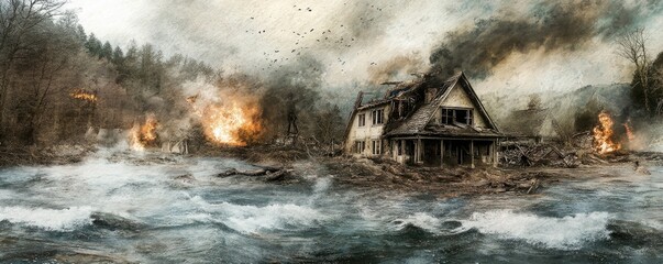 Devastation after a natural disaster