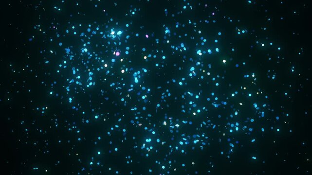 Glowing particles dynamically align to form a futuristic map of Mexico. The animation features rotating perspectives and cosmic lighting, creating a mesmerizing sci-fi atmosphere.