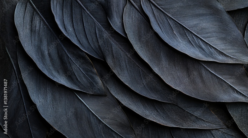 Poster dark elegant tropical leaves pattern background texture deep shadows natural overlay design element 