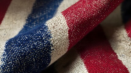 Close-up British Flag Fabric Texture Shot for Professional Use