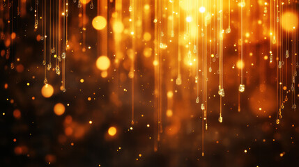 A gold and black background with a lot of sparkles. The background is dark and the sparkles are bright and shiny