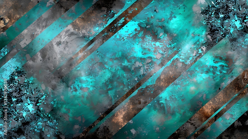 Poster Abstract image depicting a textured background with angled overlays