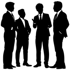 話し合うビジネスマンたち - 協力的な会議イラスト