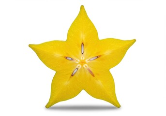 Fototapeta premium Star fruit slice vivid yellow