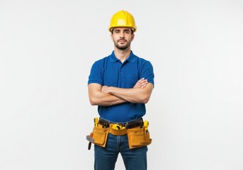Construction worker yellow hard hat
