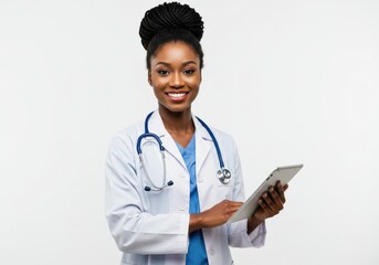 Medical professional smiling african woman