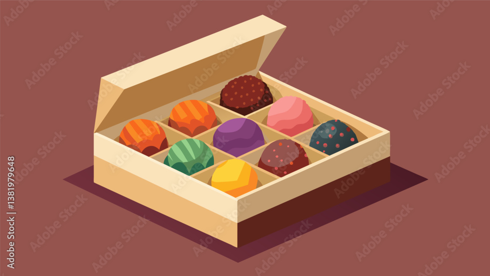 Poster a box filled with truffle gems each one carefully handrolled and infused with unique flavors perfect
