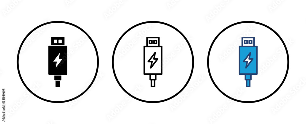 Poster usb icon vector. flash disk icon vector