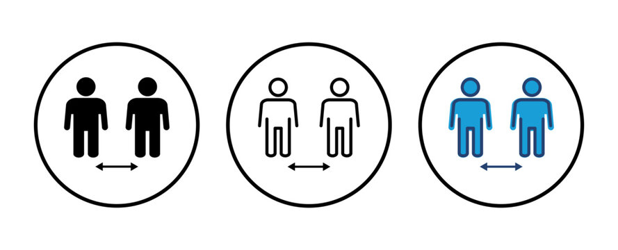 Social distance icon vector. social distancing icon. self quarantine sign
