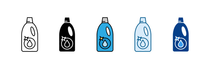 Cleaning Liquid Icon Set Multiple Style Collection