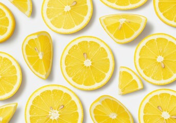 Bright yellow lemon slices citrus