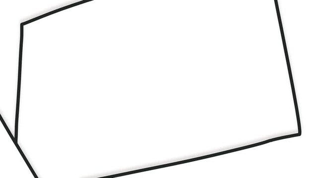 On the screen, a thin angular line with a shadow forms a frame.