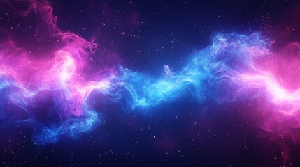 Obraz premium Vibrant cosmic nebula with pink and blue swirling clouds in space