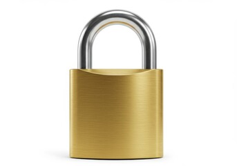 Fototapeta premium Brass padlock shiny metal shackle