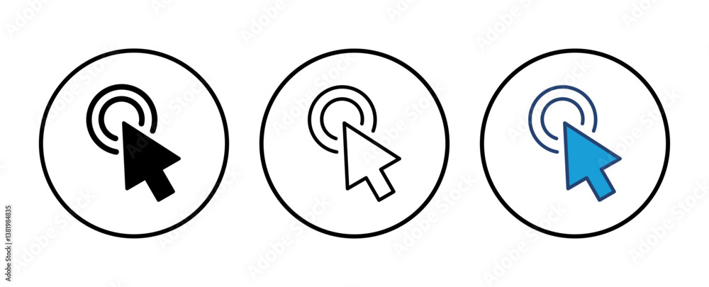 Poster click icon vector. pointer arrow icon. cursor icon vector