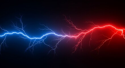 Clashing Currents Blue Fire Red Fury Electric Divide Energy Collision Digital Lightning Storm Spectral Divide Neon Thunder A Fiery Divide AI Generated