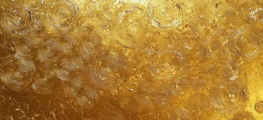 Obraz premium Abstract gold textures form radiant circular waves, offering a calm yet luxurious visual appeal.