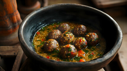 Authentic Chadian Boule in a Bowl, A Culinary Still Life Presentation
