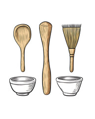 Japanese food illustrator on white background