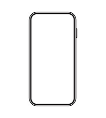 Smartphone with transparent screen. Device mockup front view. Icon, frame, background. Vector illustration.