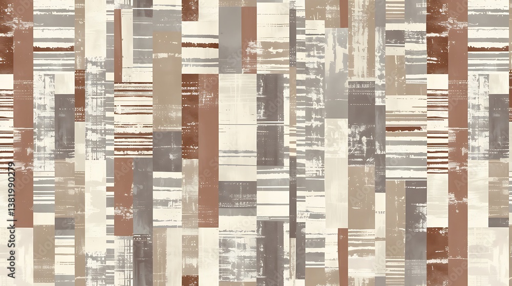 Poster Abstract composition showing rectangles and lines in varying color tones
