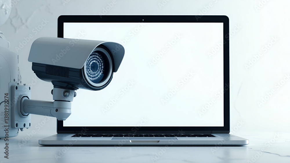 Poster futuristic 3d wallpaper design: ai-powered surveillance in expansive spaces with advanced security a