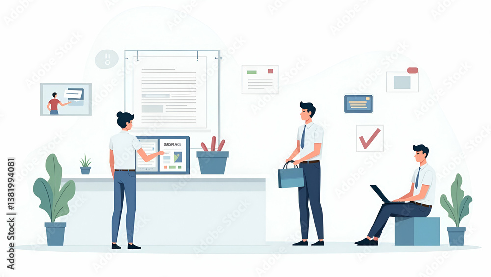 Poster seamless checkout solutions: a flat dynamic visual narrative of streamlined digital interfaces and f
