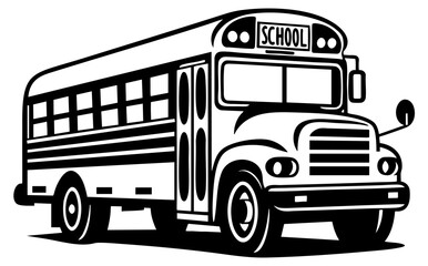 School Bus Truck Vehicle Logo Sign Graphic Silhouette Shape Clipart Digital Art Illustration