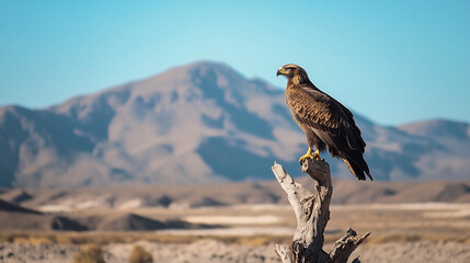 Eagle Sentinel Watching Over Majestic Mountain Horizons