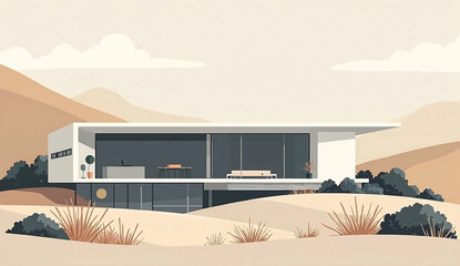 house in the desert, Generative AI