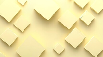 Abstract Pastel Yellow Cubes Geometric Pattern Background