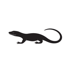 Fototapeta premium A green and brown lizard isolated on a white background, featuring a close-up of its eye and tail, showcasing its reptilian features in a studio setting