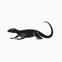 Obraz premium Isolated on white, a green reptile like a small dragon or chameleon with a noticeable tail is captured in a macro close-up showcasing its wildlife nature