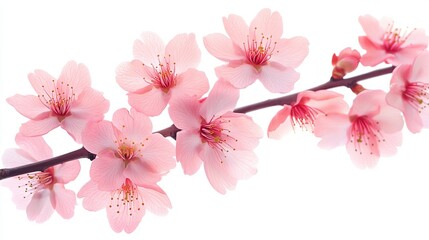 Beautiful Pink Cherry Blossom Flowers Branch Spring Nature Floral Delicate Soft Pastel Pink Blossoms Botanical Elegant Romantic Springtime Image Fresh Delicate Petals Nature Photography White         