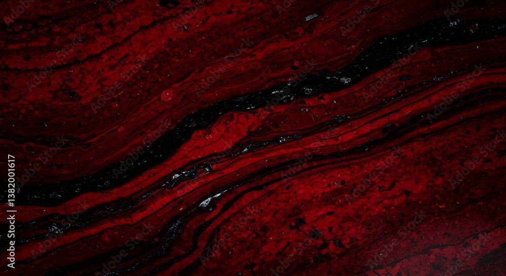 Poster striking red and black swirls create an intriguing abstract texture