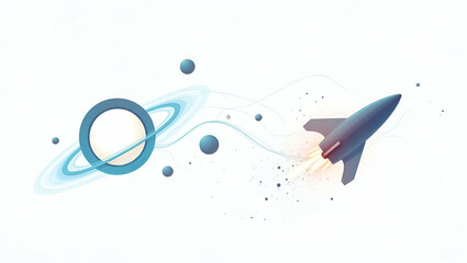 Flat Contemporary Wallpaper Design: Sleek Abstract Visuals & Minimalist Icons for Advanced Energy Conversion Technology in Aerospace Research