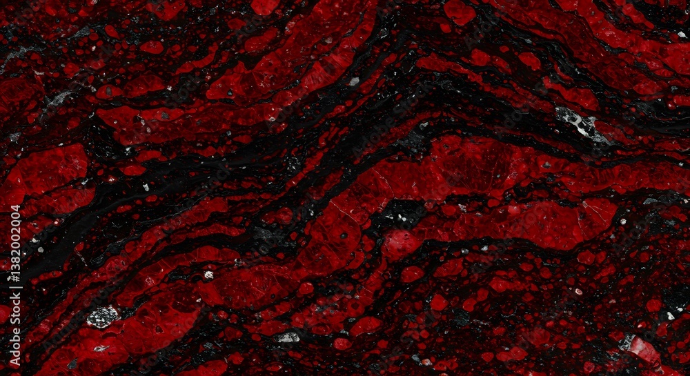 Aufkleber dark red granite texture with black veins and unique stone patterns